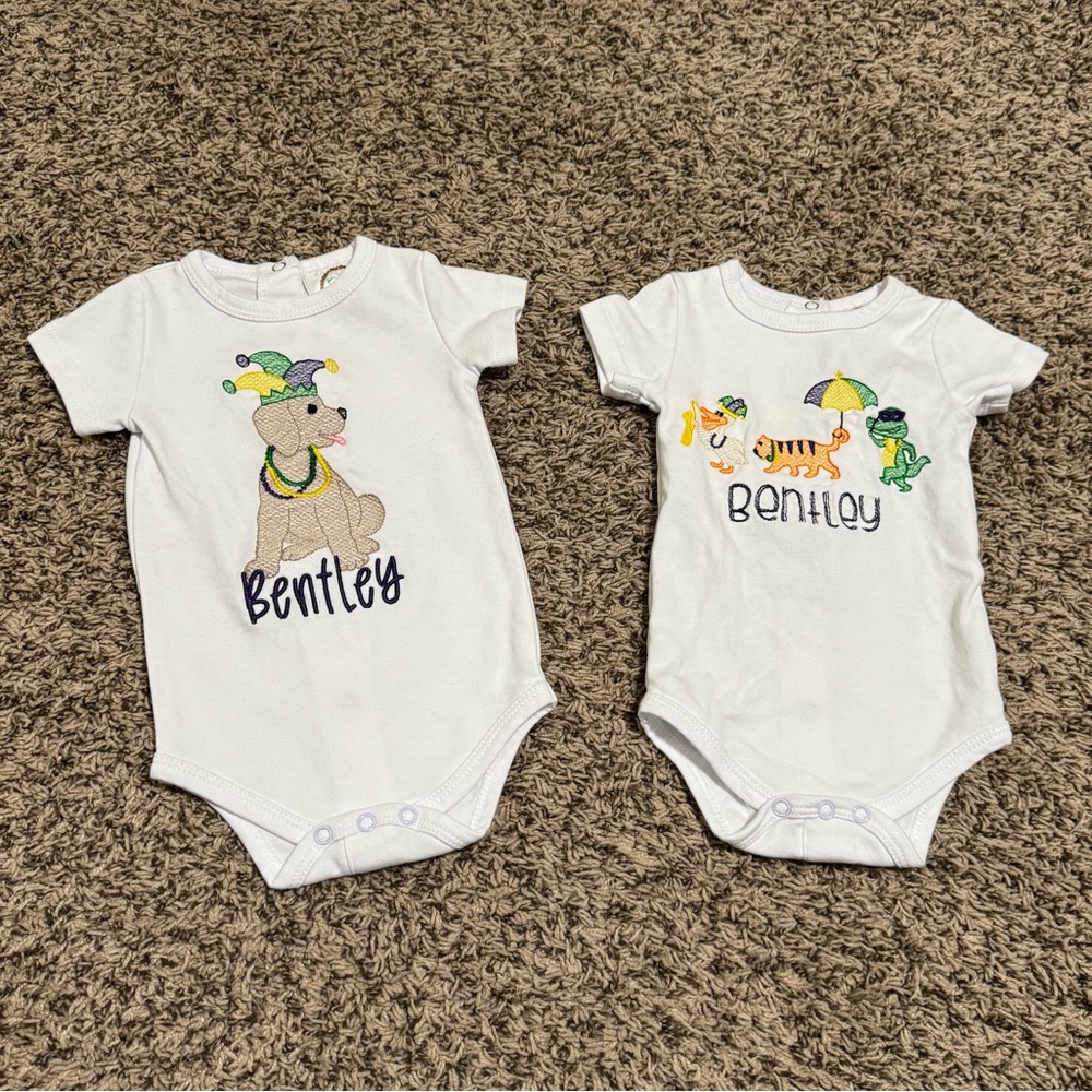 Embroidered Baby Mardi Gras Onesie